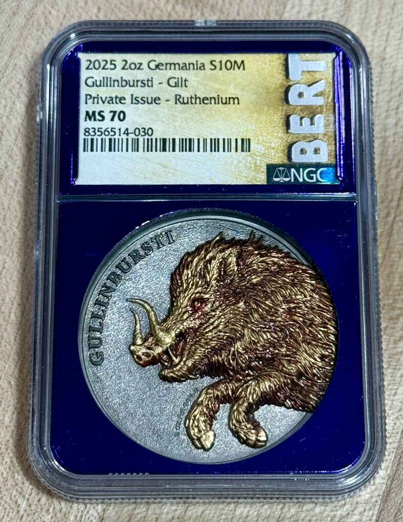 2025 2oz Silver Germania Gullinbursti NGC MS70