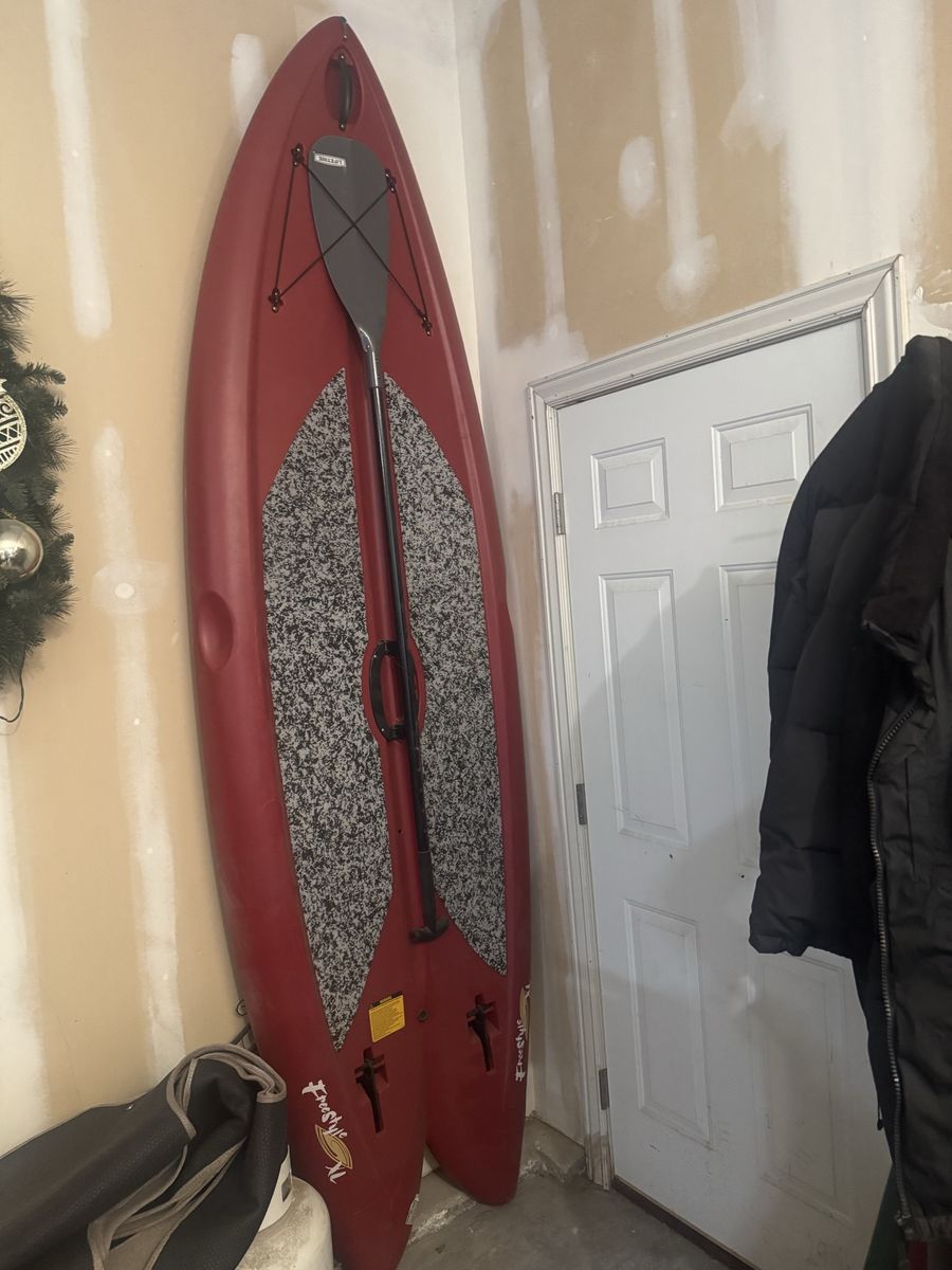 Lifetime Freestyle XL Paddleboard Kayak with Paddle - Red, Sit-On-Top Design