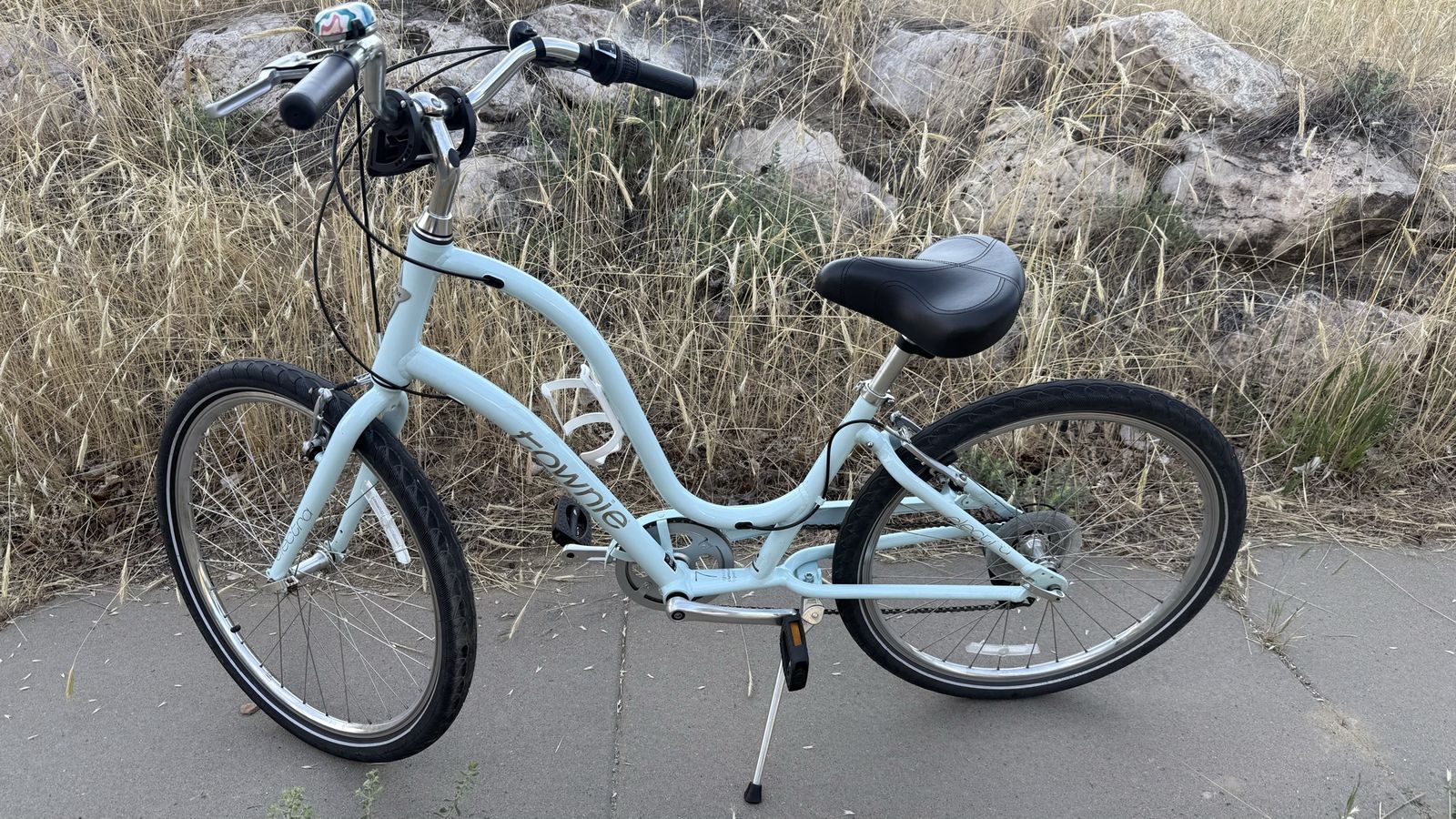 Electra Townie 7D Step-Through Cruiser Bike - Light Blue, Women's, with Basket