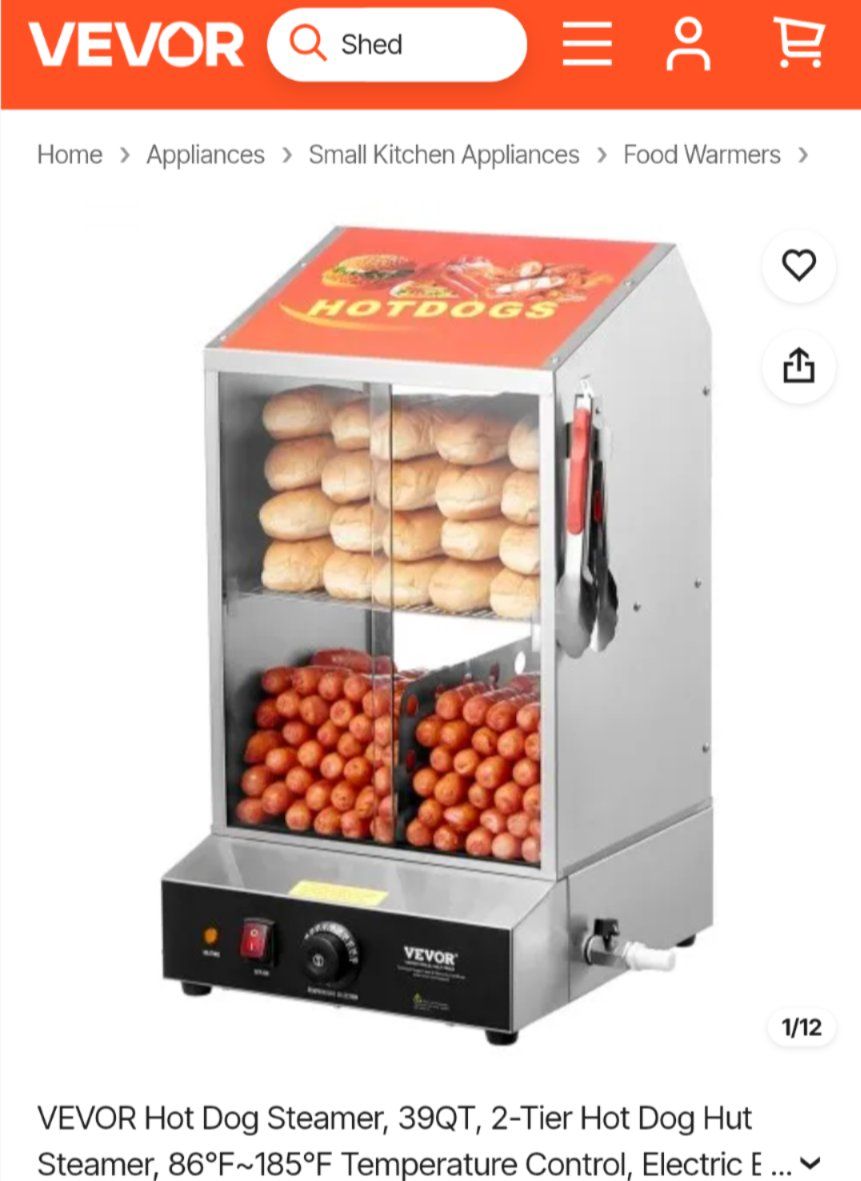 VEVOR Commercial Hot Dog Steamer / Bun Warmer – $125 OBO