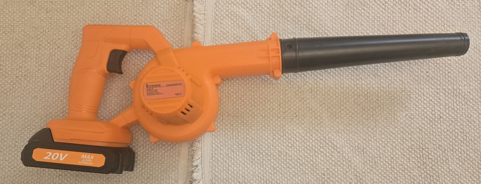 KITESDER 20V Cordless Leaf Blower with 2.0Ah Lithium Battery & Charger