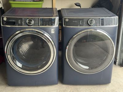 GE Front Load Washer and Electric Dryer Set - Blue