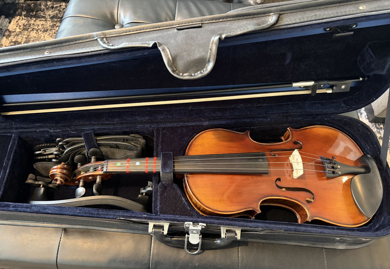 Violin with hard case and bow