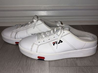 FILA Redmond Mule Women's 9 White Leather Slip On Backless Sneakers