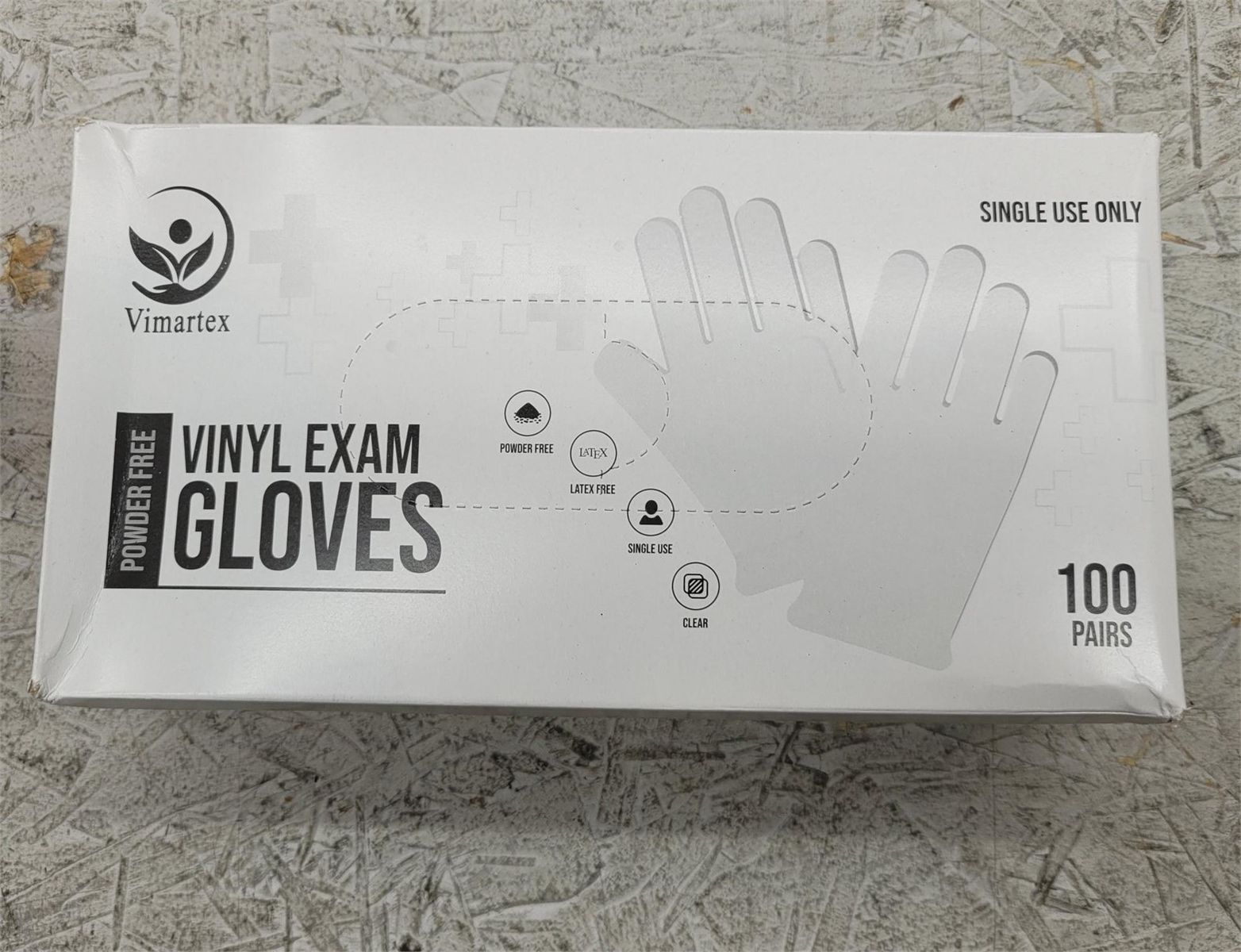 10pc Medium Vimartex Vinyl Exam Gloves 100 pc/ea