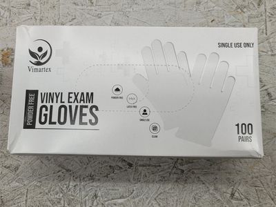 10pc Medium Vimartex Vinyl Exam Gloves 100 pc/ea