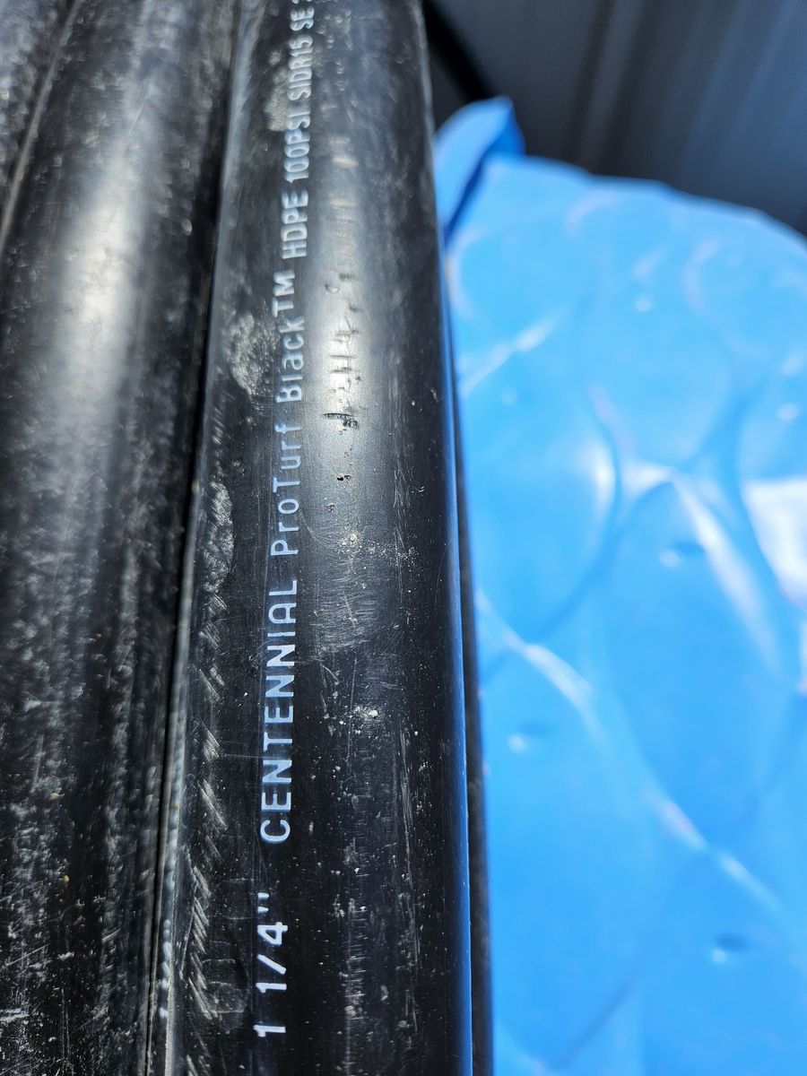 1.25 inch black poly pipe