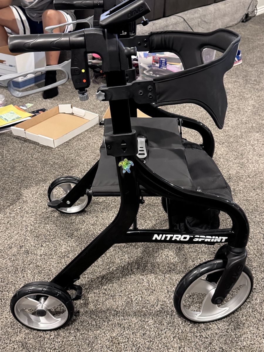 Drive Medical Nitro Sprint Rollator Walker Black Rolling Mobility Aid