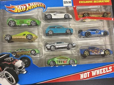 Hot Wheels 9-Car Gift Pack with Exclusive Decoration - Factory Sealed