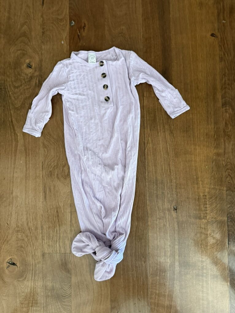 Loulou Tie Baby Sleeper Purple 3-6 Month Lou Lou