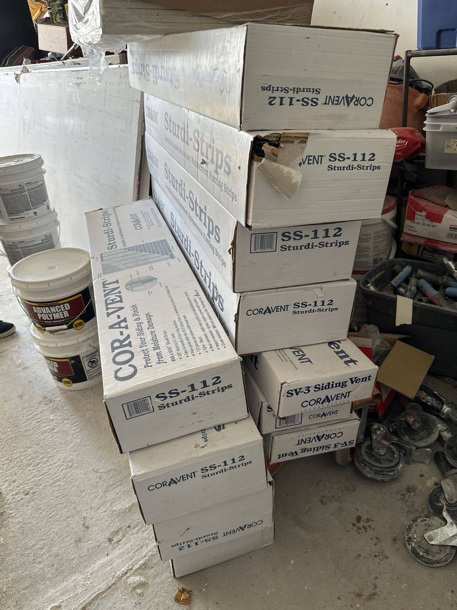 New Cor-A-Vent Sturdi-Strips rainscreen furring strips (SS-112), unopened contractor surplus.
