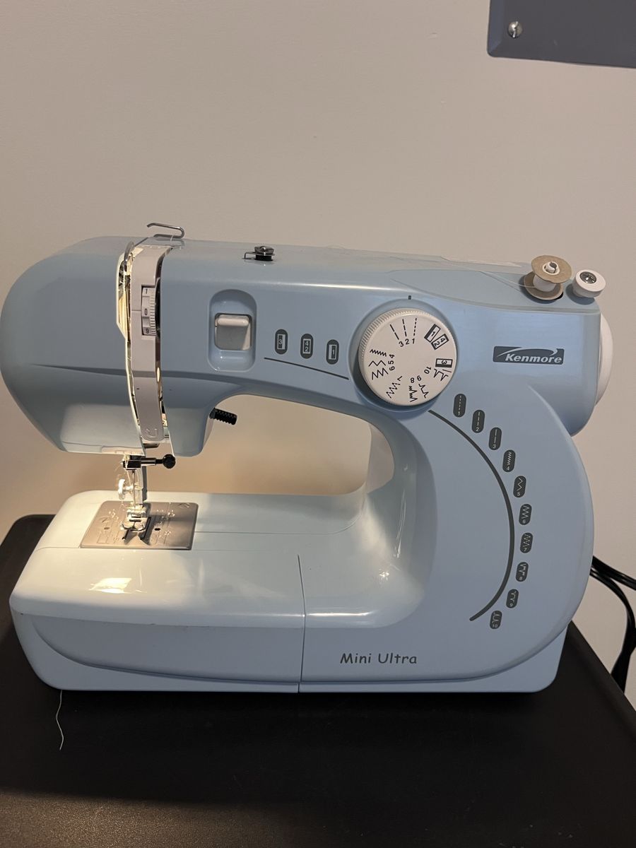 Kenmore Portable, Mini Ultra Sewing Machine Light Blue with Foot Pedal