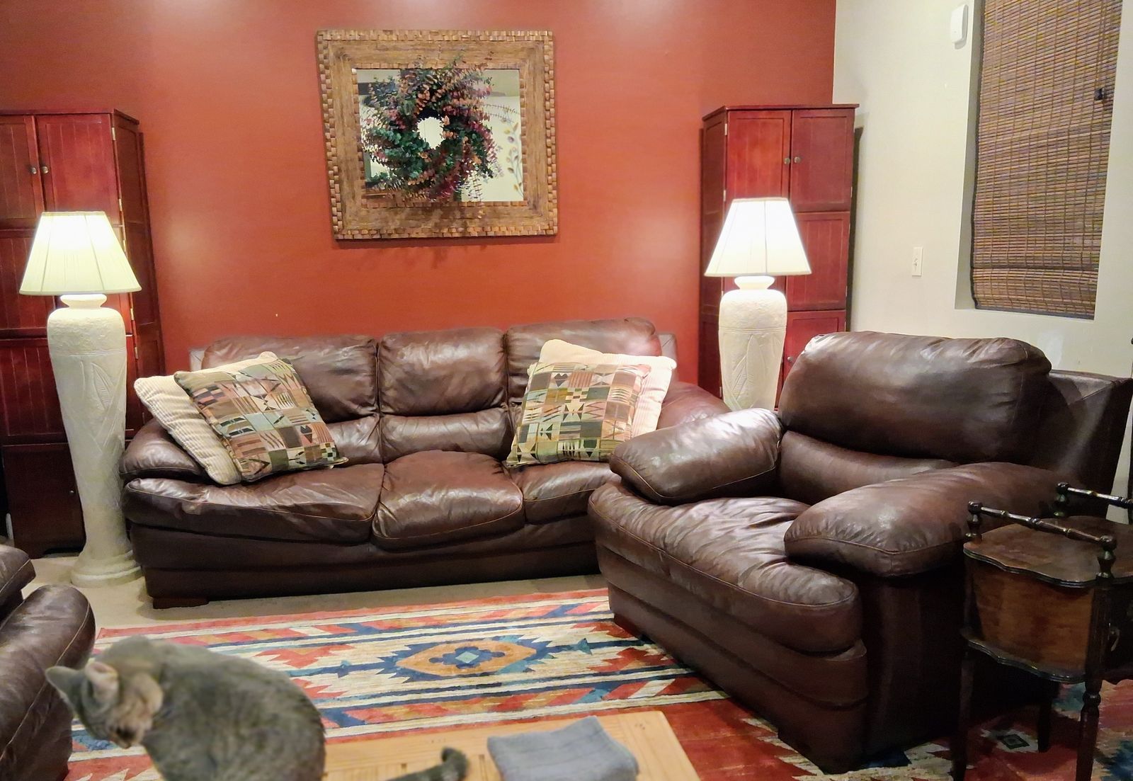 Leather 4 piece living room set