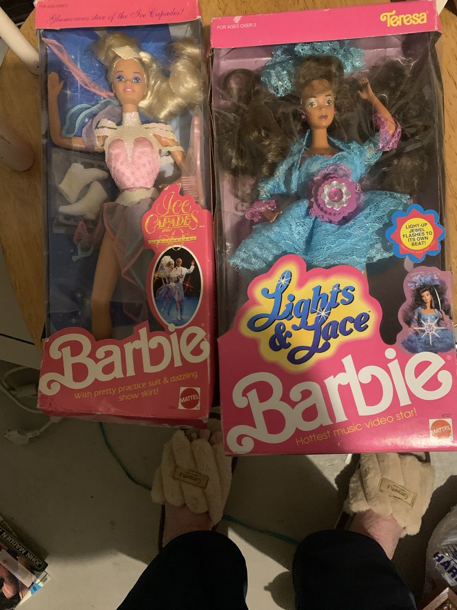 Vintage Mattel Barbie & Teresa Dolls: Ice Capades Barbie and Lights & Lace Teresa, New in Box