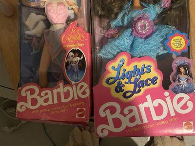 Vintage Mattel Barbie & Teresa Dolls: Ice Capades Barbie and Lights & Lace Teresa, New in Box