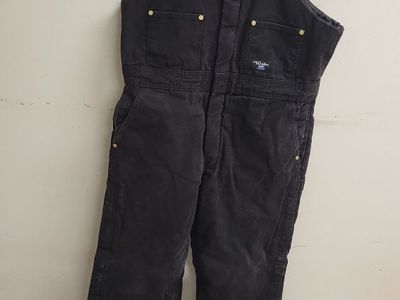Walls Workwear Black Insulated Overalls - Medium Regular Waist 34-36, 100% Cotton Shell