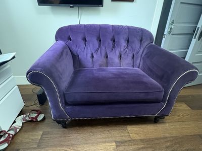 Purple Velvet Loveseat