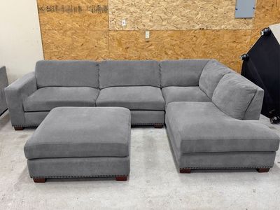 FREE DELIVERY - Costco Gray Sectional Couch w/ Ottoman