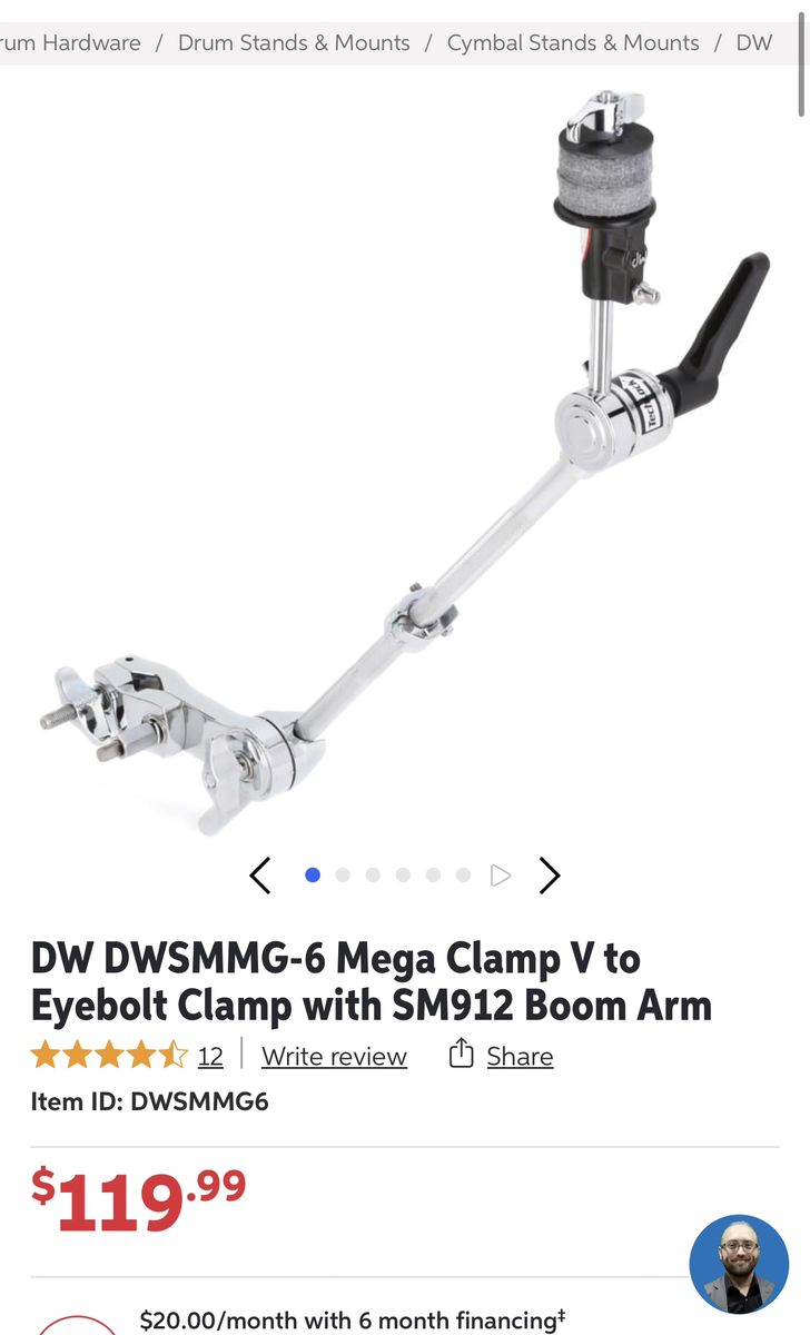 DW Cymbal Boom Arm