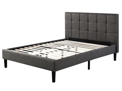 Blackstone by Zinus Upholstered Square Stitched Queen Platform Bed, Gray 1090139 #104917