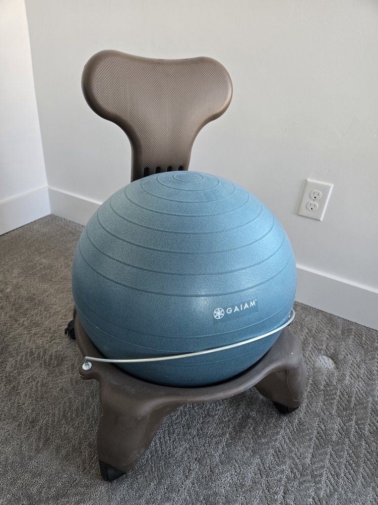 Gaiam Balance Ball Chair with Rolling Base and Back Support