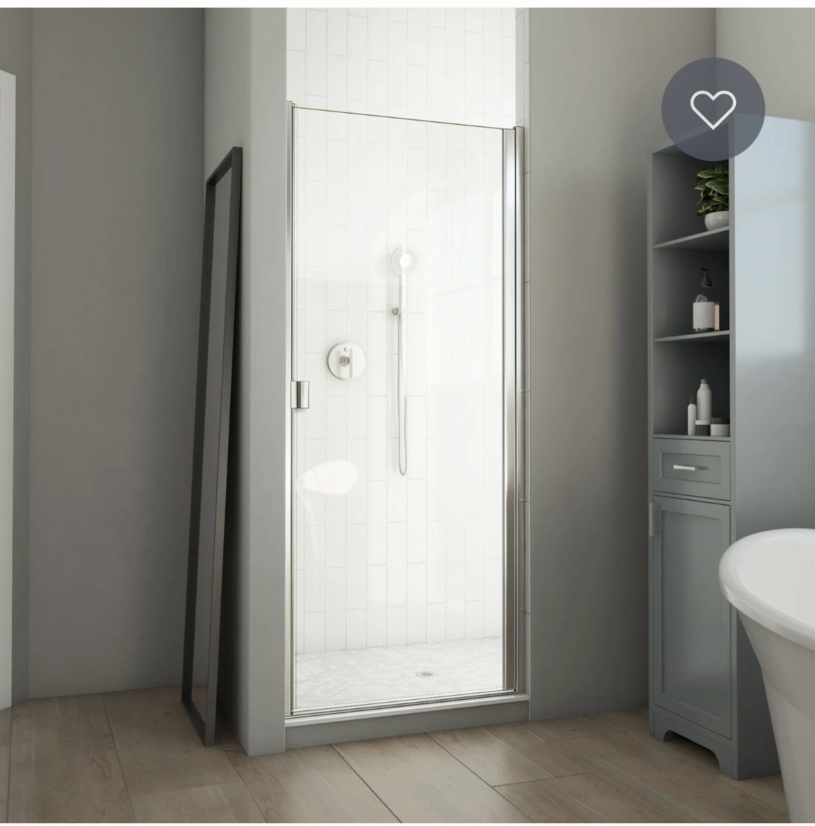 DreamLine 28” x 72” Semi-Frameless Shower Door - Brushed Nickel (NEW Open Box)
