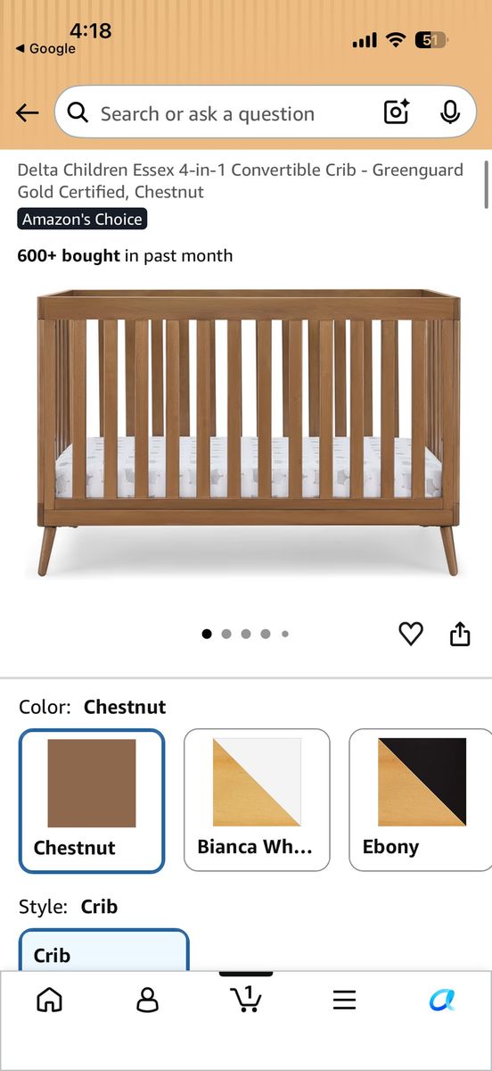 Delta Children Essex 4-in-1 Convertible Crib