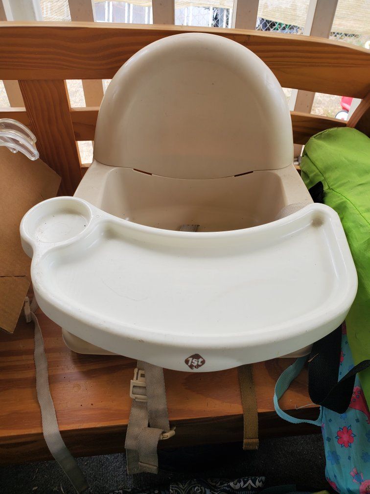 1st Step Baby Booster Seat with Tray and Straps - Adjustable and Portable