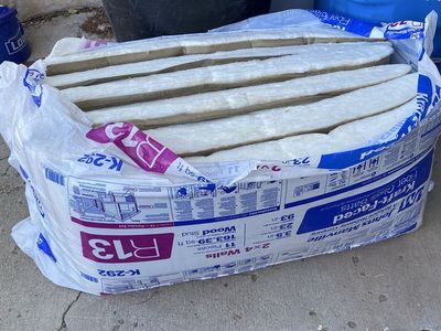 R-13 batting insulation and Sheetrock