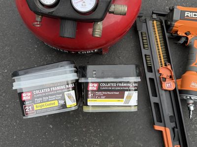 6 gal compressor nail gun & nails