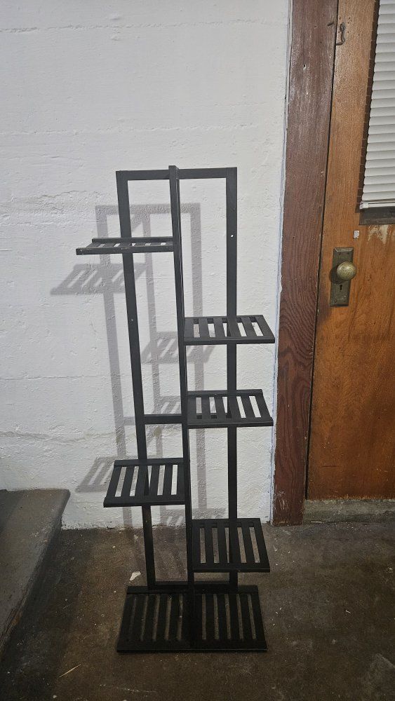 Multi-tier Plant Stand - Black Metal 6-Shelf Display Rack for Indoor/Outdoor Plants