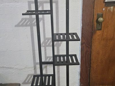 Multi-tier Plant Stand - Black Metal 6-Shelf Display Rack for Indoor/Outdoor Plants