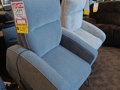 Power Lift Recliner Chairs - Gray Fabric & Beige staring at 399