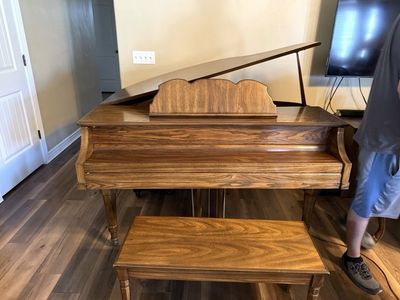 Schafer & Sons Baby Grand Piano with Matching Bench - Wood Finishnd
