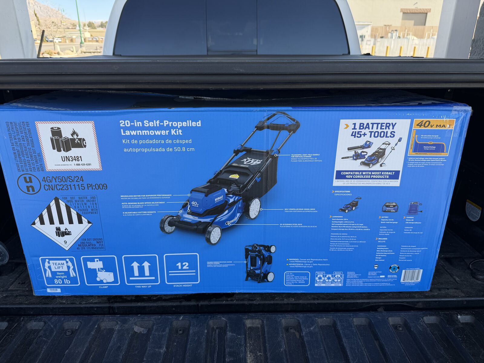 Kobalt 40v Lawn Mower w/ 6.0ah Battery and 80w Charger