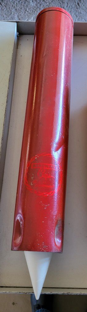 Vintage Red Metal Bondware Cups Dispenser by Continental