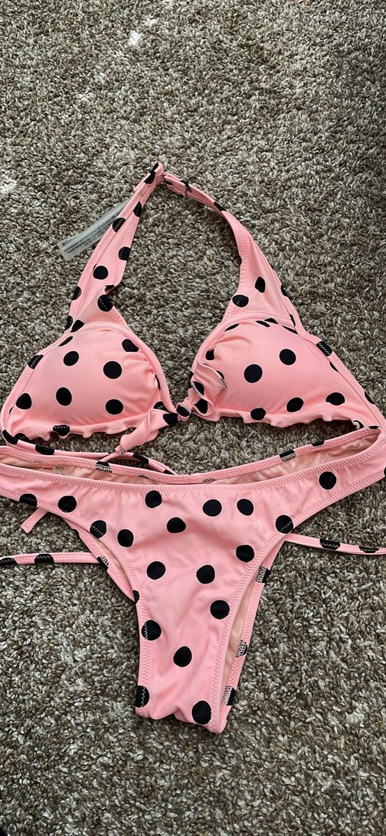 Victoria Secret  Pink Polka Dot Bikini Set