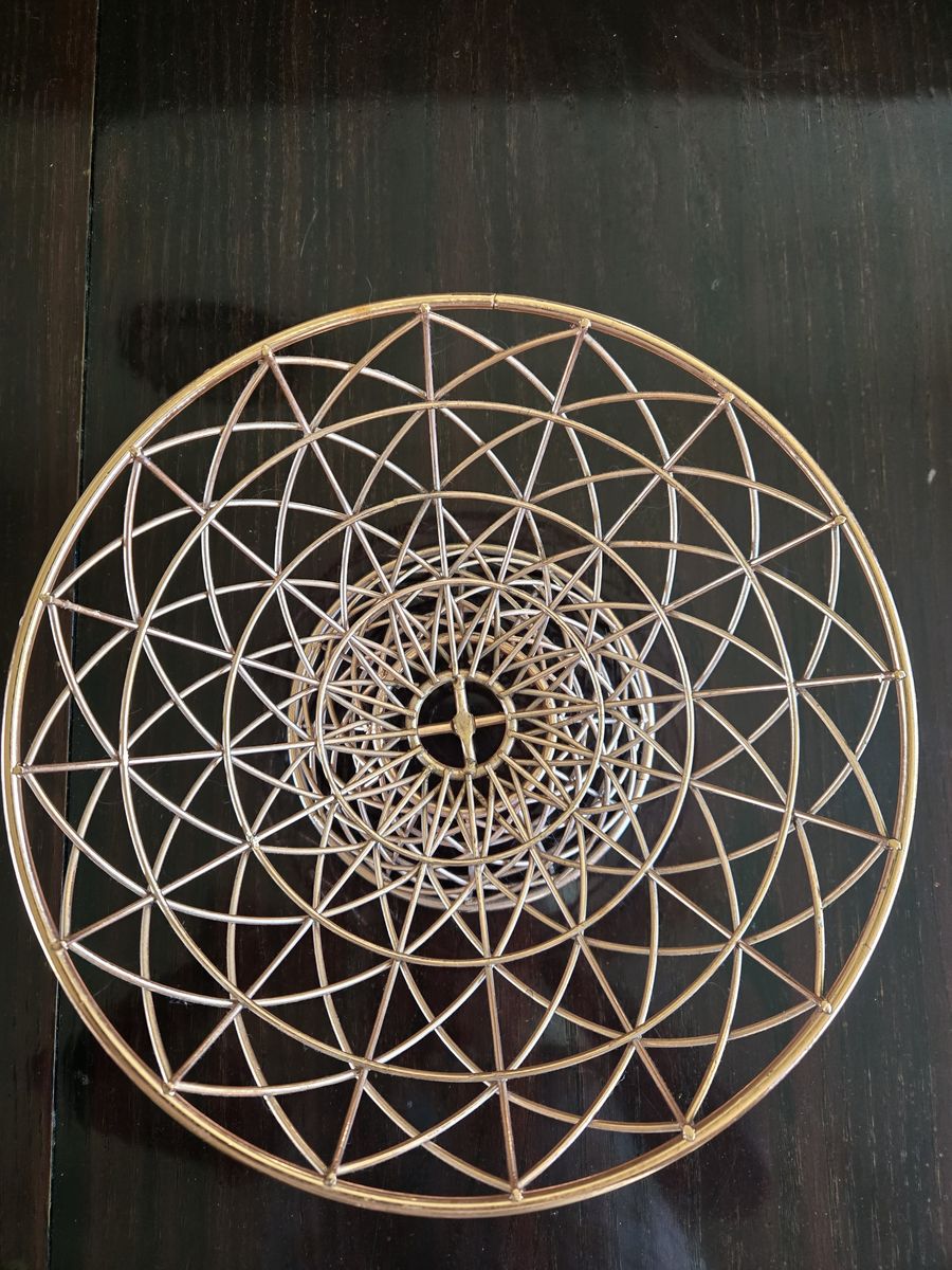 Copper Mesh Decorative Footed Bowl in Copper