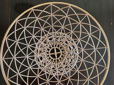 Copper Mesh Decorative Footed Bowl in Copper