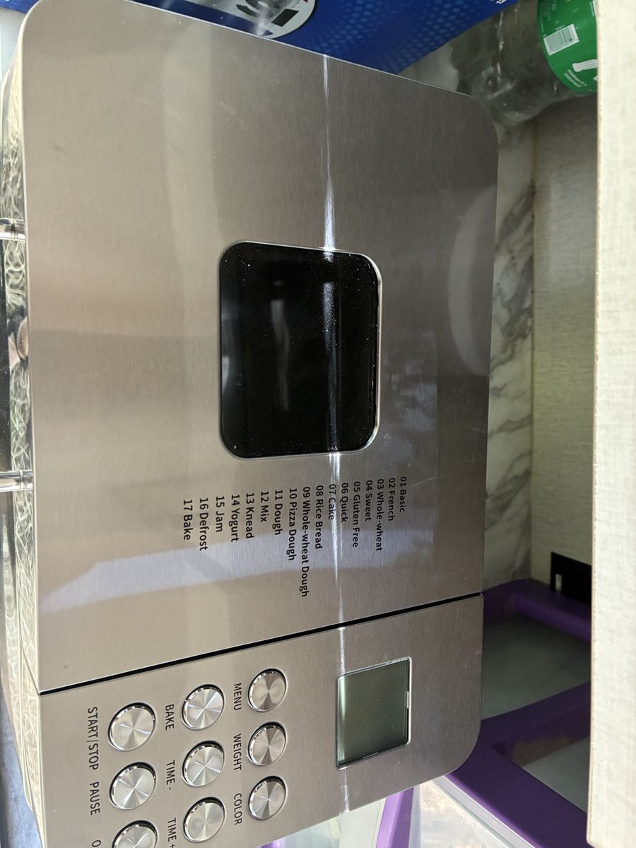 Stainless Steel Bread Maker with 17 Programs - Perfect for Homemade Loaves, Dough, Jam & Yogurt