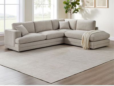 Derry Fabric Sectional, Casual, Clean-Lined Style, Reversible Back Cushions, Spacious
