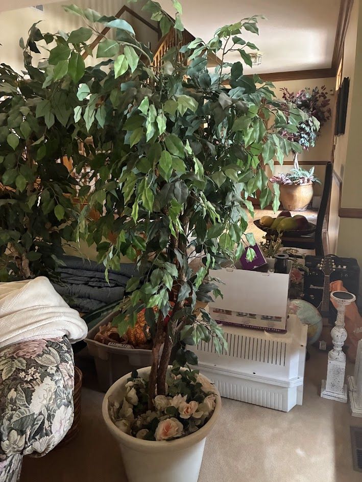 Faux Tree and Pot (~5 feet tall)