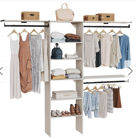 CLOSETMAID Style+ 84 in. W - 120 in. W Bleached Walnut Wood Closet System