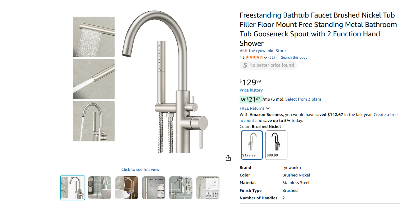 New in box  Bathtub Faucet