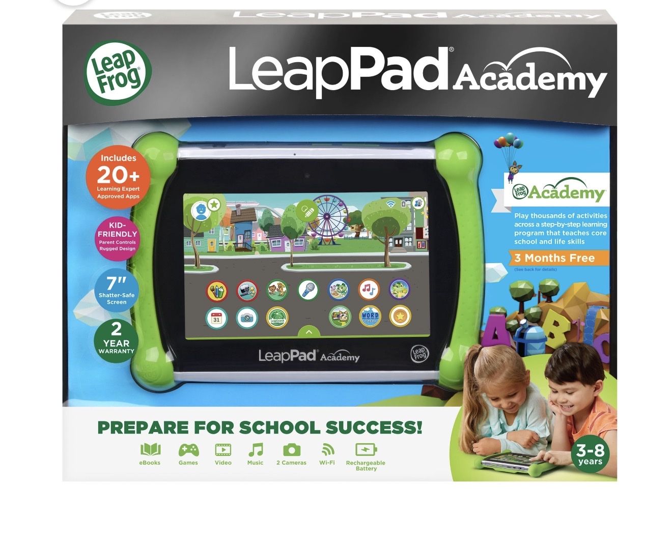 LeapFrog LeapPad Academy Kids Learning Tablet with Charger and Original Box