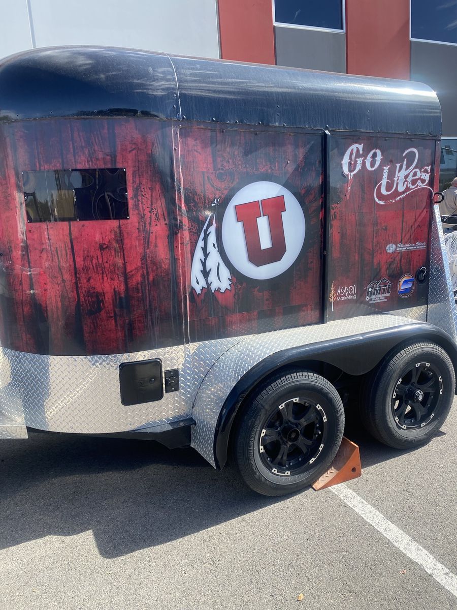 Custom Wrapped Unique Bar Trailer - University of Utah Theme