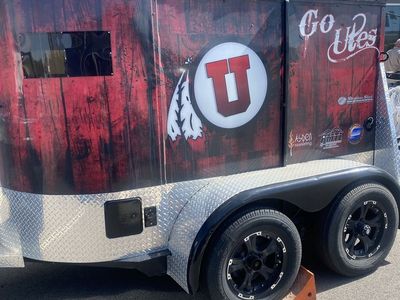 Custom Wrapped Unique Bar Trailer - University of Utah Theme