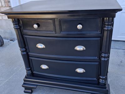 extra extra tall pine wood black night stand