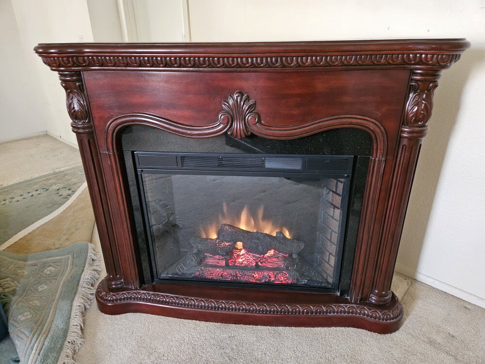 Mahogany Electric Fireplace w-remote