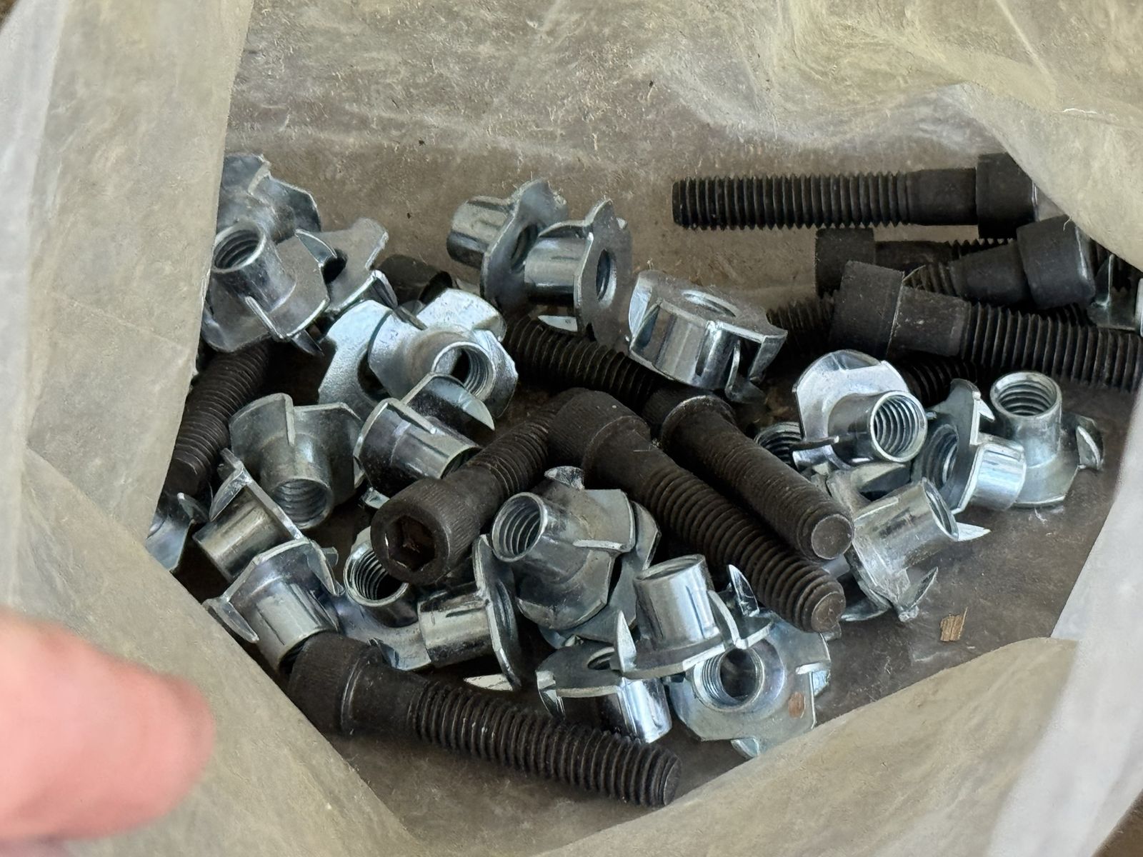 Tee Nuts and Bolts for Climbing Wall